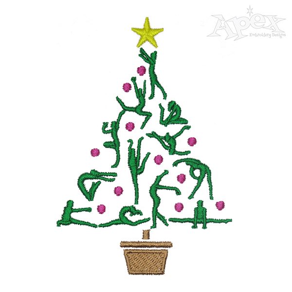 Gymnastics Christmas Tree Embroidery Design