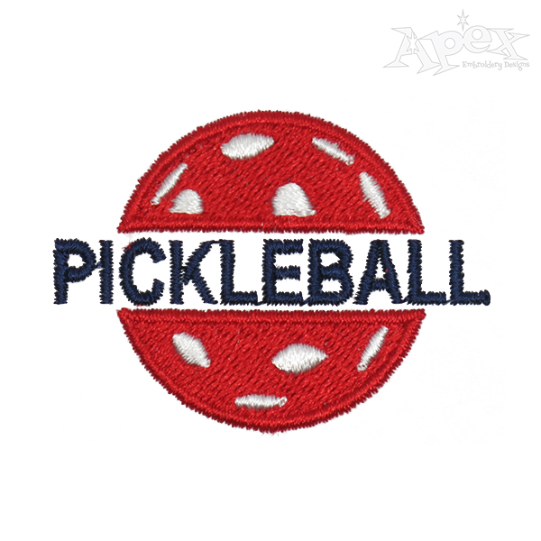 Pickleball Embroidery Design