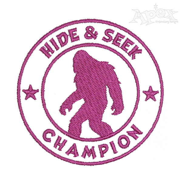 Hide & Seek Champion Yeti Embroidery Design