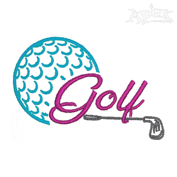 Golf Embroidery Design