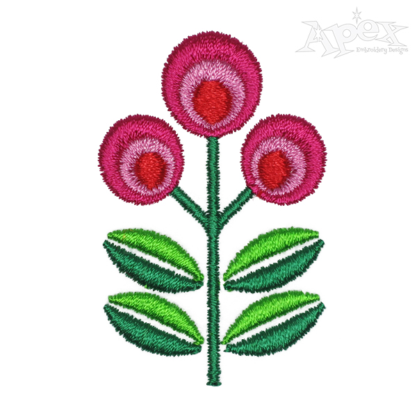 Scandinavian Flower Embroidery Design