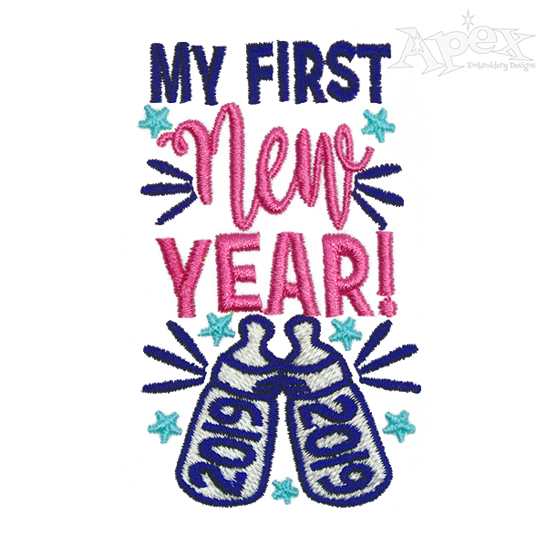 My First New Year Embroidery Design