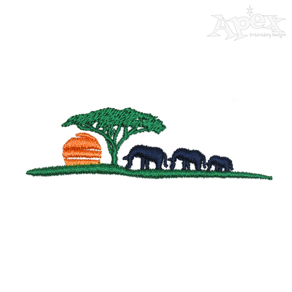 African Wildlife Embroidery Design