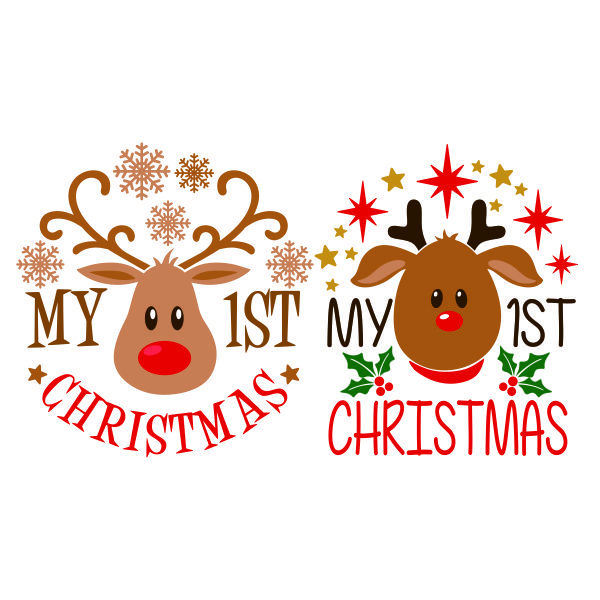 My First Christmas Reindeer SVG Cuttable Design