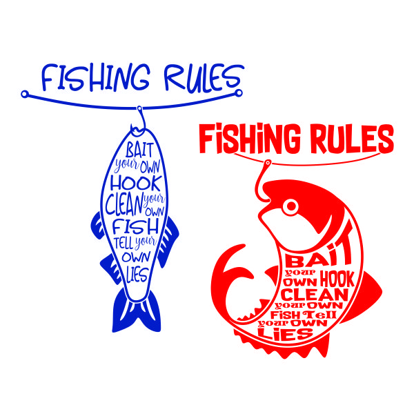Fishing Rules SVG Cuttable Design