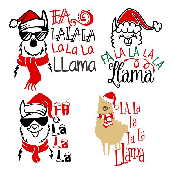 Fa La La La Llama Christmas SVG Cuttable Design