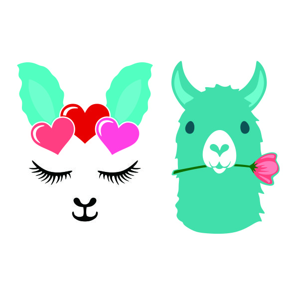 Valentine Llama SVG Cuttable Design