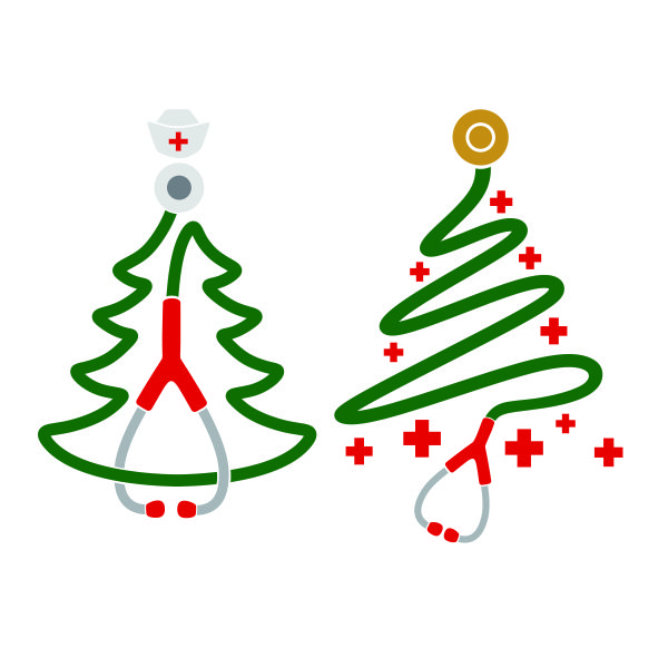 Medical Stethoscope Christmas Tree SVG Cuttable Design