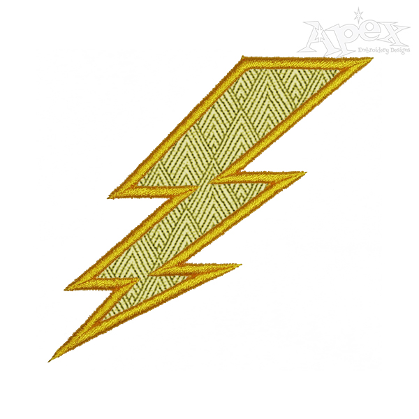 Lightning Bolt Applique Embroidery Design