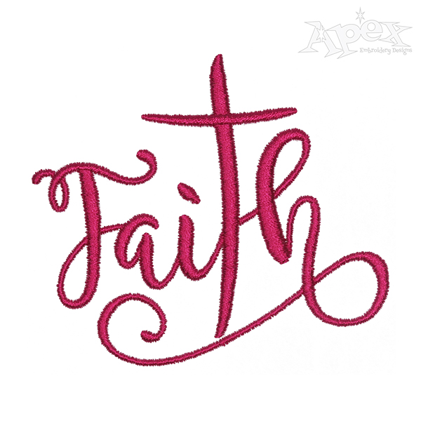 Faith Cross Embroidery Design