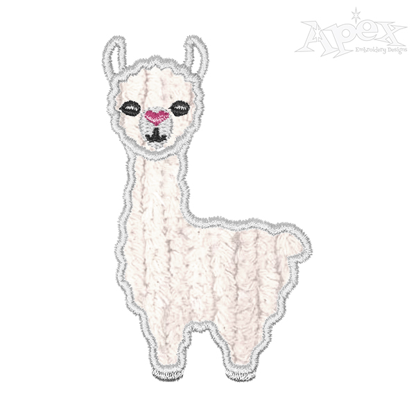 Llama Applique Embroidery Design