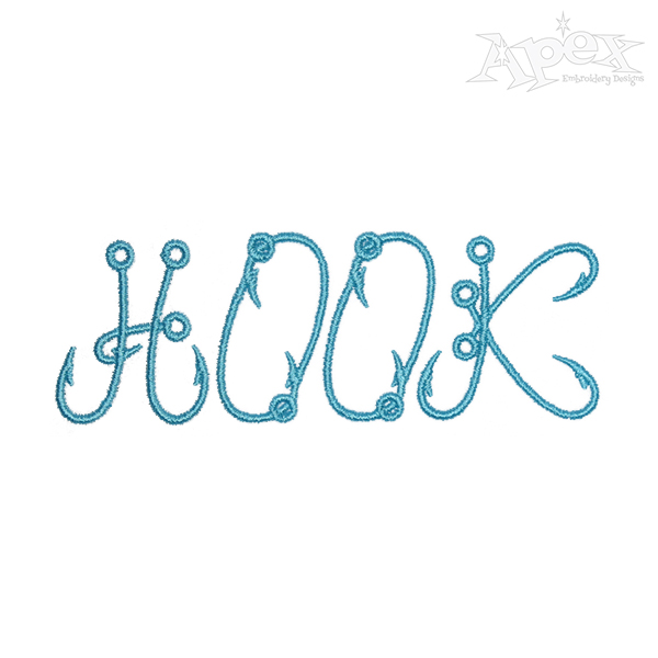 Fishing Hooks Alphabet Embroidery Font