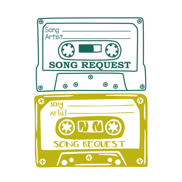 Song Request Cassette Tape SVG Cuttable Design
