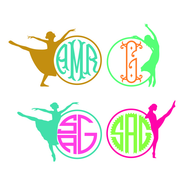 Dancer Monogram Frame SVG Cuttable Design