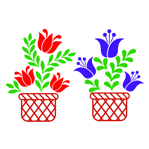 Flowers Pot SVG Cuttable Design