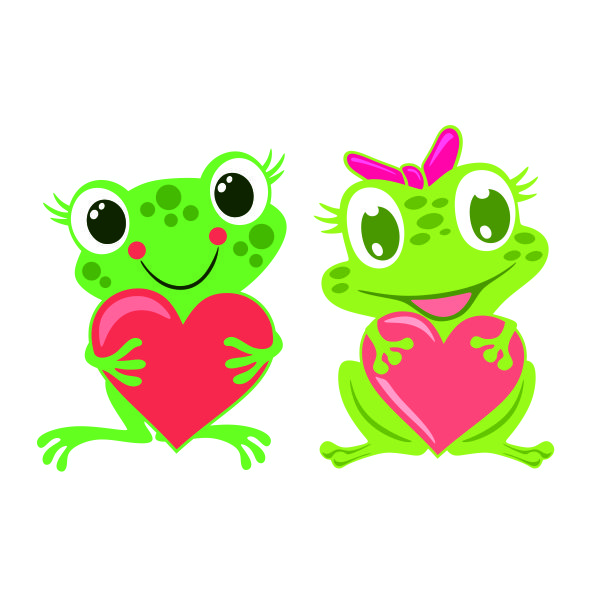 Cute Valentine Frog SVG Cuttable Design