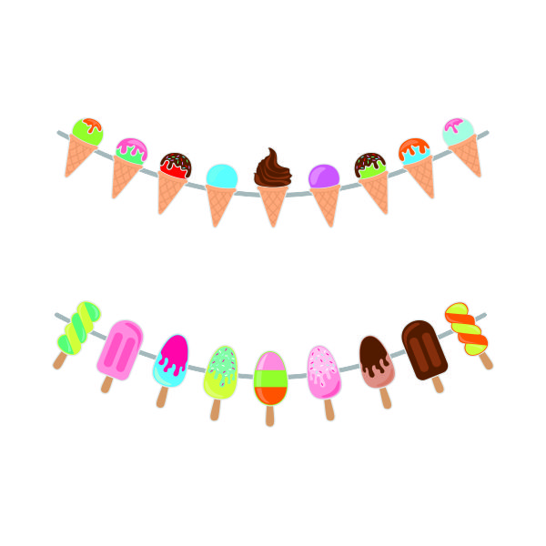 Ice Cream Banner SVG Cuttable Design