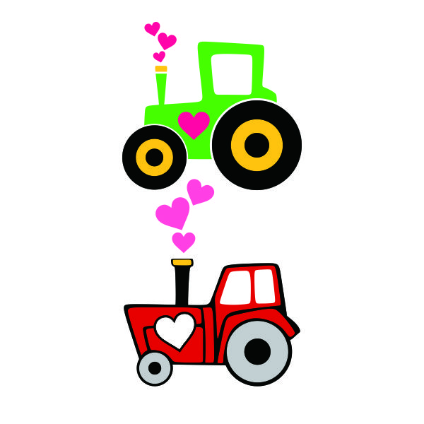 Valentine Tractor SVG Cuttable Design