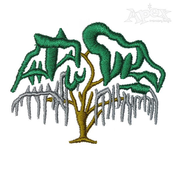 Moss Tree Embroidery Design