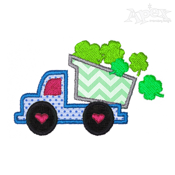 Clover Dump Truck Applique Embroidery Design