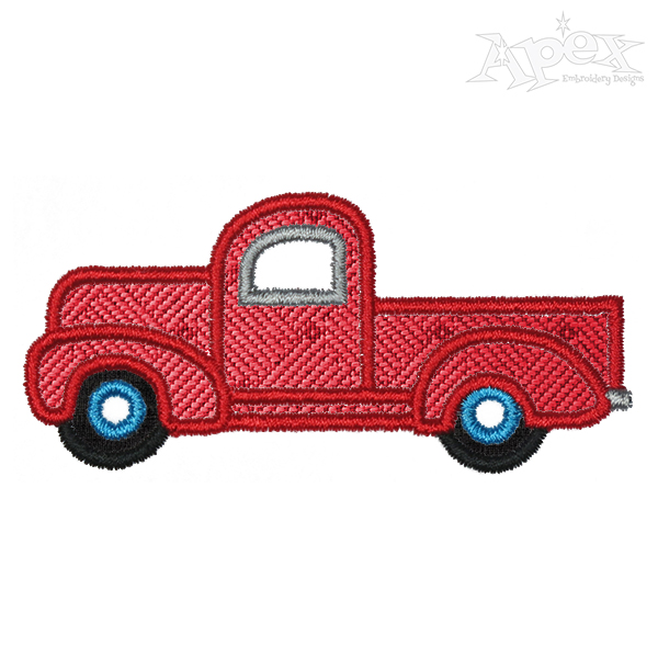 Vintage Truck Applique Embroidery Design