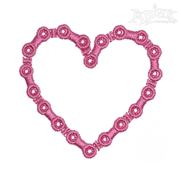 Bicycle Chain Heart Embroidery Design