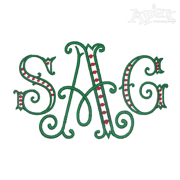 Arabesque Dots Large Embroidery Font