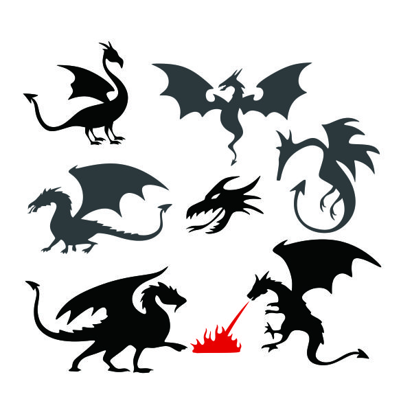 Dragon Pack SVG Cuttable Design