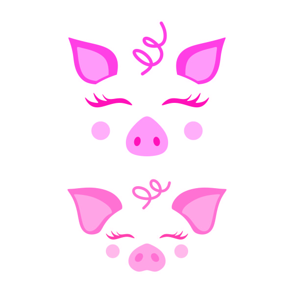 Cute Pig Face Cuttable Design Apex Embroidery Designs Monogram Fonts Alphabets