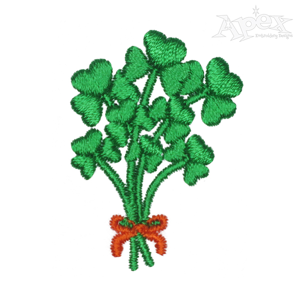 St. Patrick's Day Lucky Shamrocks Charm Embroidery Design