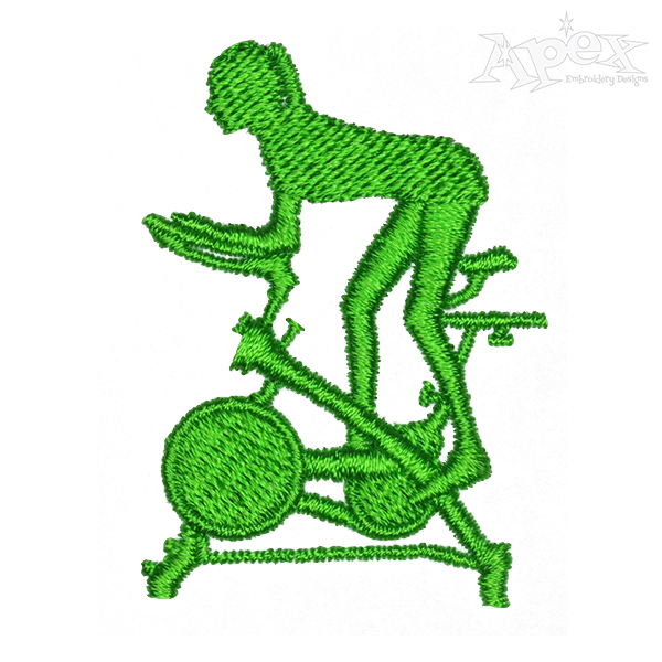 Spin Bike Embroidery Design