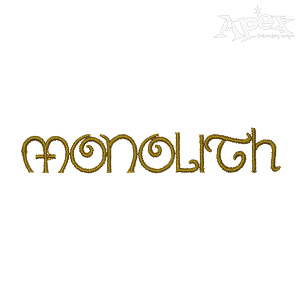 Monolith Embroidery Font
