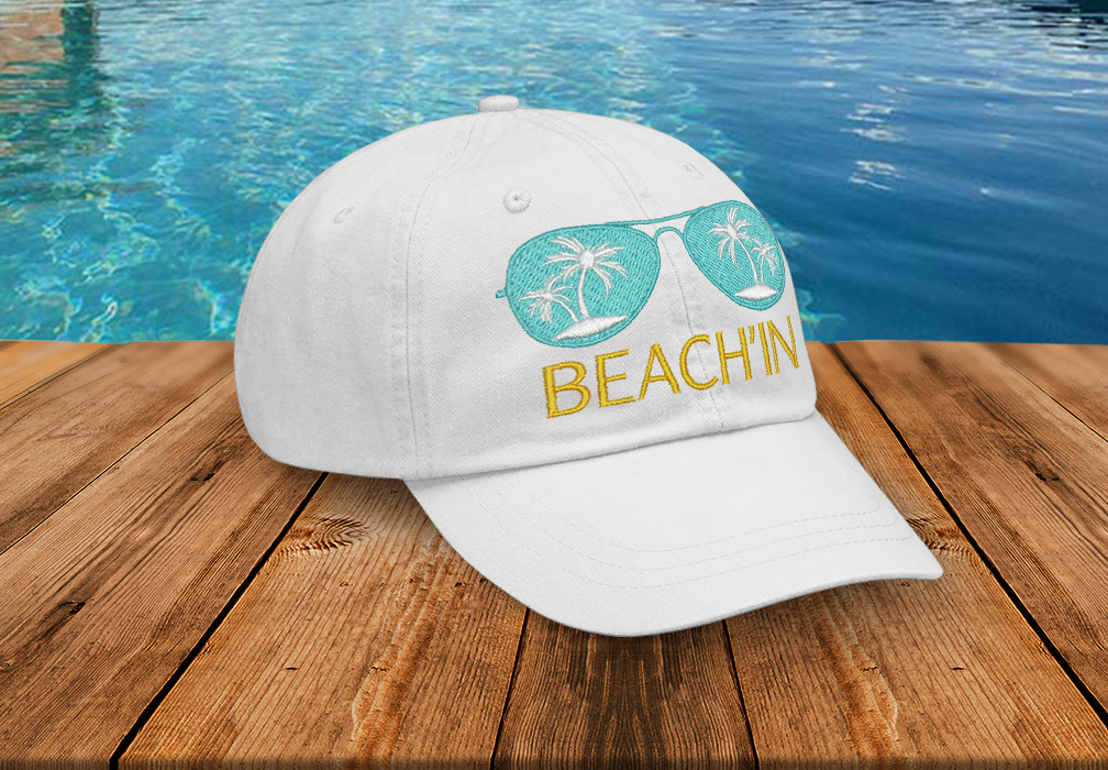 Beach'in Sunglasses Embroidery Design