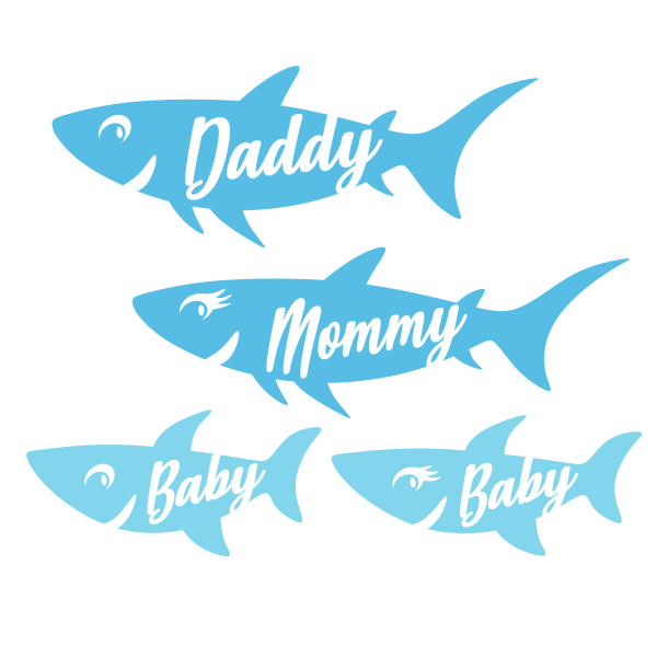 Shark Family Cuttable Design Apex Embroidery Designs Monogram Fonts Alphabets
