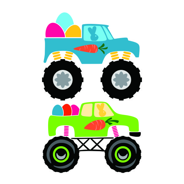 Easter Eggs Monster Truck SVG Cuttable Design