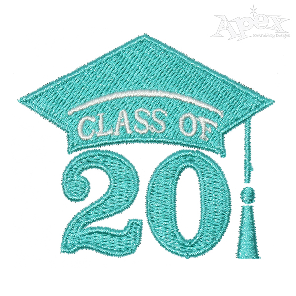 Class of 2019 2020 Graduation Hat Embroidery Design