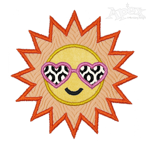 Summer Sun Applique Embroidery Design
