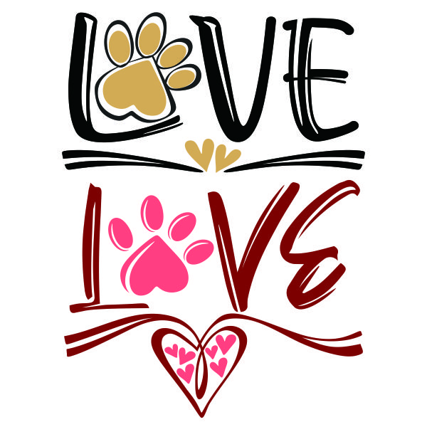 Download Love Dog Paw Cuttable Design Apex Embroidery Designs Monogram Fonts Alphabets