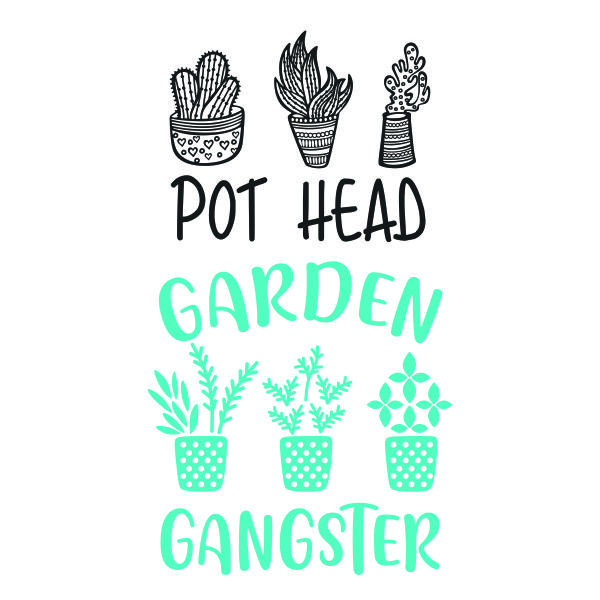 Succulent Plant Pot Head Garden Ganster SVG Cuttable Design