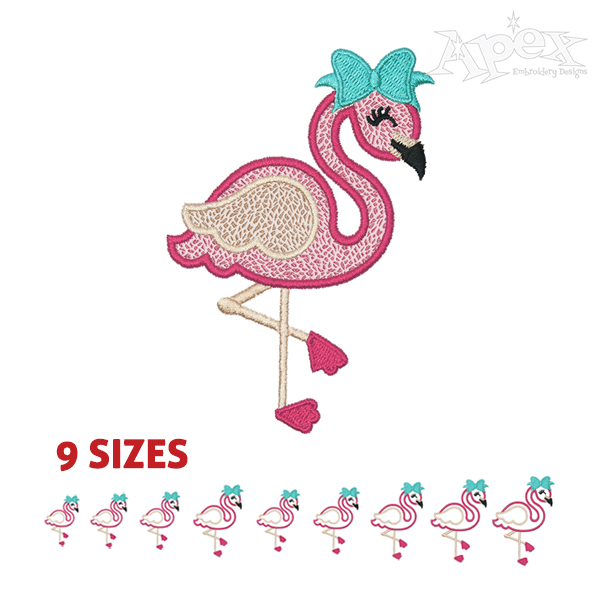 Flamingo Applique Embroidery Design