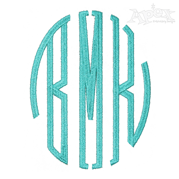 Round Tail Monogram Large Embroidery Font