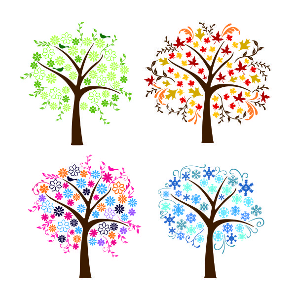 Four Seasons Tree SVG Cuttable Design