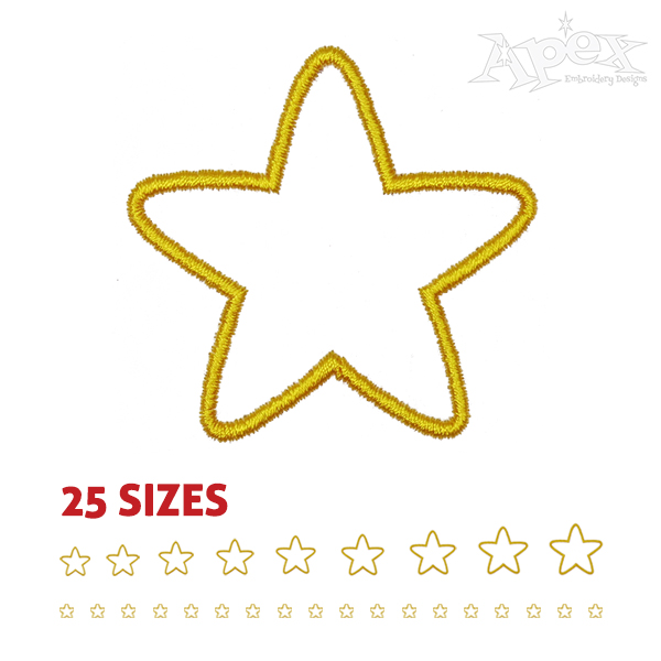 Rounded Star Embroidery Design