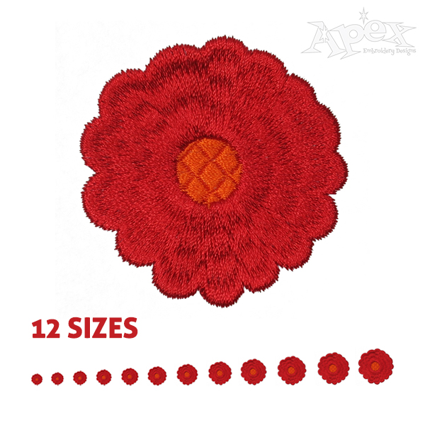 Poppy Flower Embroidery Design