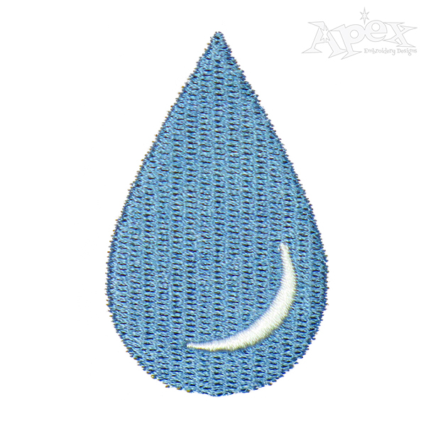 Water Drop Embroidery Design