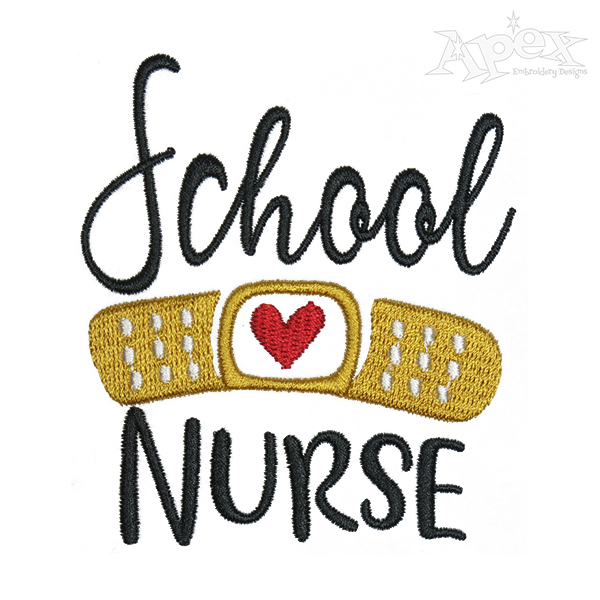School Nurse Embroidery Design