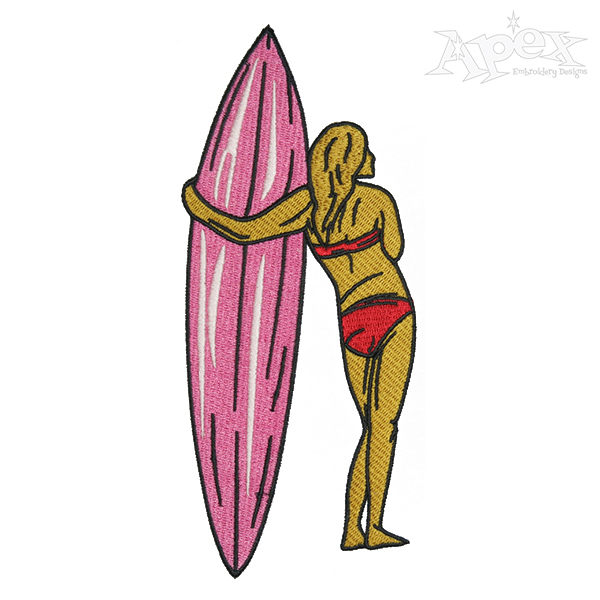 Surf Girl Embroidery Design