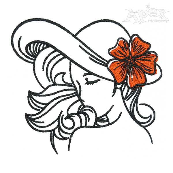 Lady Embroidery Design