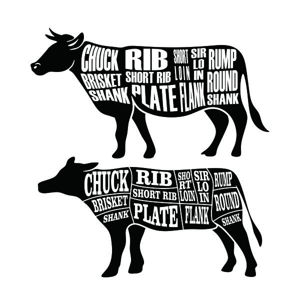 Cow Butcher SVG Cuttable Design