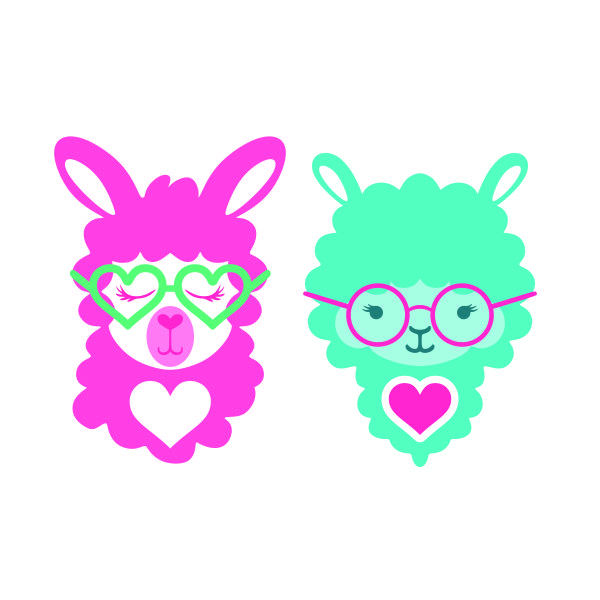 Cute Llama wearing Glasses SVG Cuttable Design